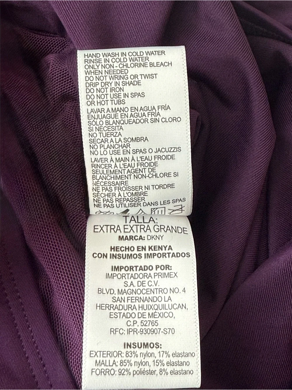 DKNY Women’s Purple One Piece Swimsuit Sz(XXL) - Picture 9 of 12
